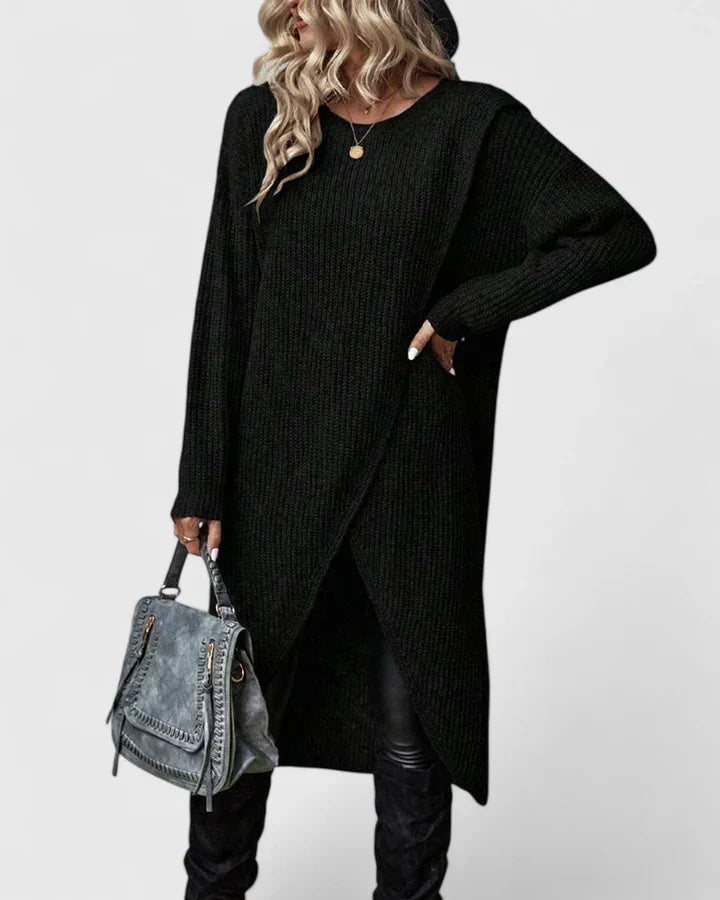 Homixa women's relaxed-fit knit dress with a flattering wraparound silhouette, featuring soft fabric and stylish design.