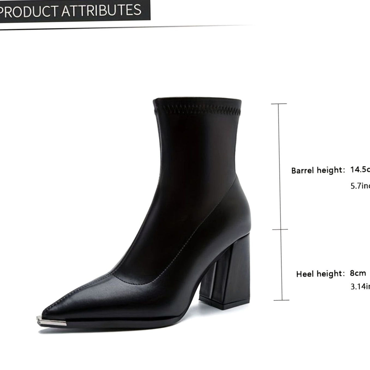 Homixa women's leather ankle booties with side zip, pointed toe, and chunky block heel, stylish for casual or dressy outfits.