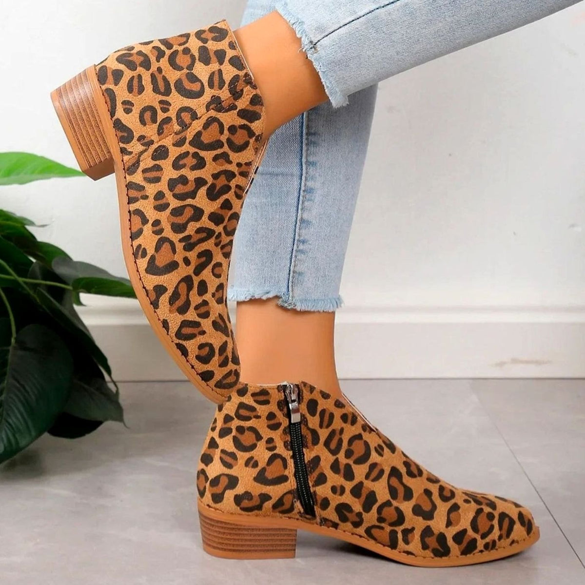 Homixa women's ankle boots with pointed toes, side zipper, V-cut ankle shaft, and block heel, stylish and modern footwear.