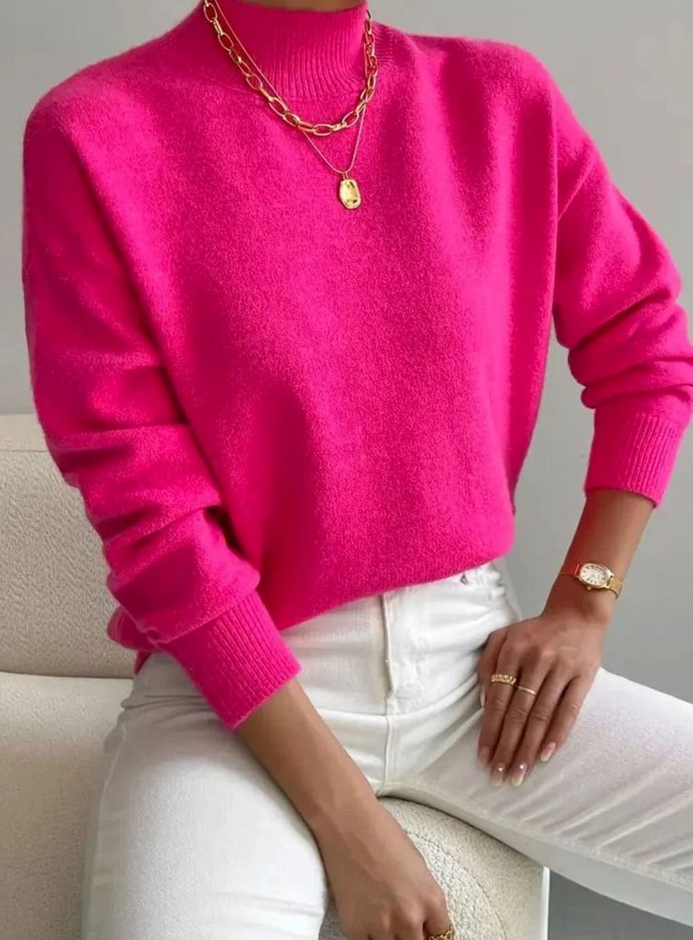 Women's soft ribbed-knit turtleneck sweater by Homixa featuring stretch fabric and long sleeves, perfect for cozy winter wear.