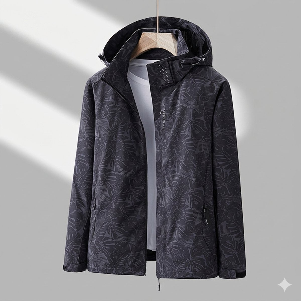 Women's waterproof lined winter jacket by Homixa with adjustable hood and zip side pockets, ideal for cold weather.