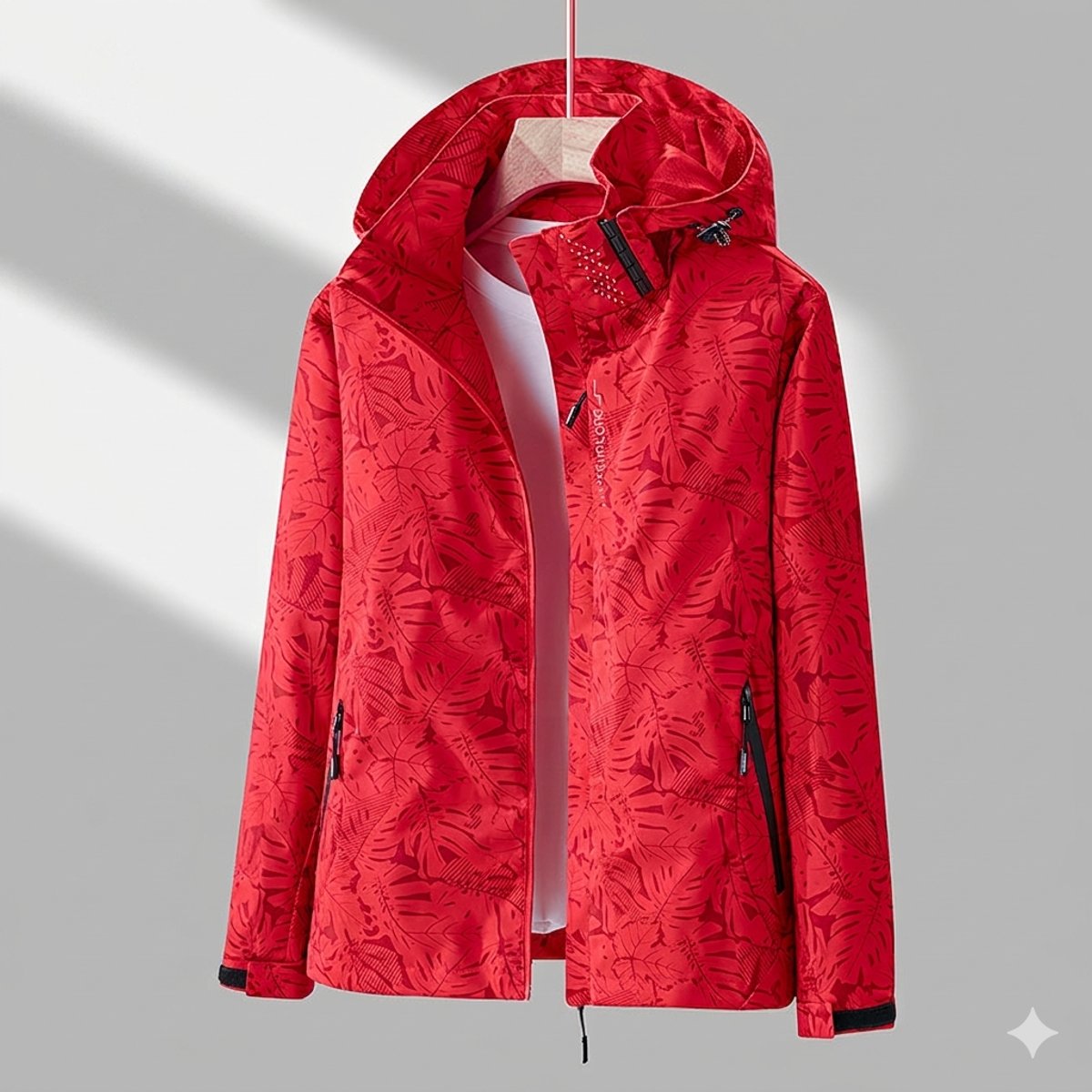 Women's waterproof lined winter jacket by Homixa with adjustable hood and zip side pockets, suitable for cold weather.