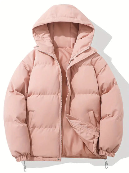 Women's Lunirel winter jacket with hood, featuring premium filling for stylish warmth and versatile casual or formal wear.