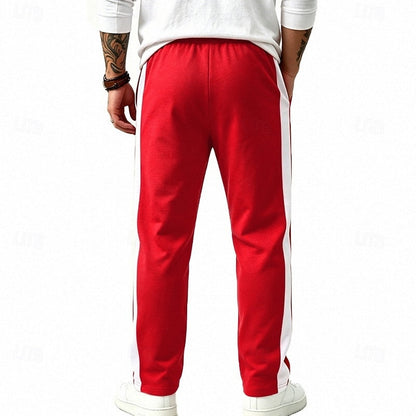 Harper & Wells Damian relaxed side-stripe sweatpants in soft fabric, featuring comfortable fit and stylish side stripe detail.